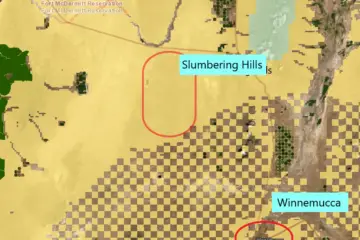 BLM land status map of Slumbering Hills