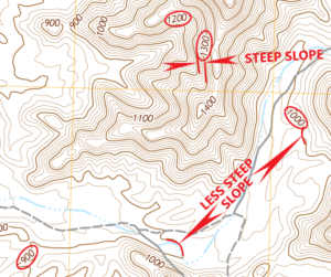 topographic map slopes